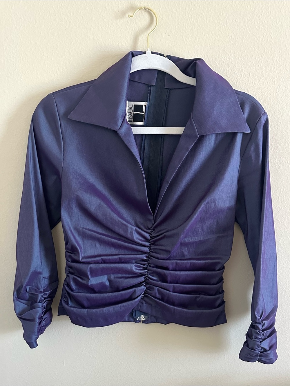 Tadashi Shoji Shimmery Deep Purple Blouse